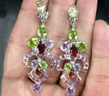 Серьги из коллекции «MultiStone» с самоцветами Серебро 925