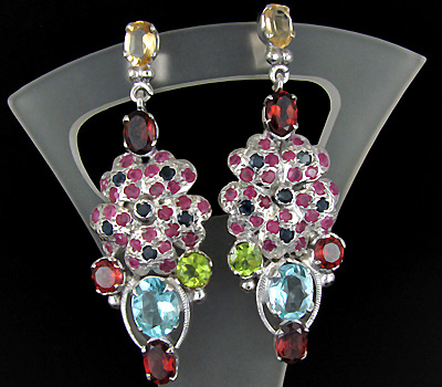 Серьги из коллекции «MultiStone» с самоцветами