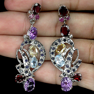 Серьги из коллекции «MultiStone» с самоцветами