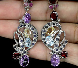 Серьги из коллекции «MultiStone» с самоцветами Серебро 925