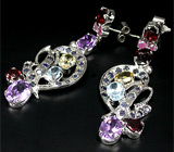 Серьги из коллекции «MultiStone» с самоцветами Серебро 925