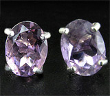 Пусеты с аметистами Серебро 925