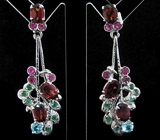 Серьги из коллекции «MultiStone» с самоцветами Серебро 925