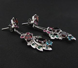 Серьги из коллекции «MultiStone» с самоцветами Серебро 925