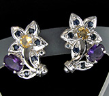 Серьги с самоцветами Серебро 925