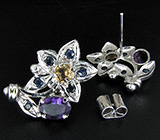 Серьги с самоцветами Серебро 925