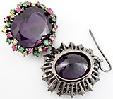 Серьги с аметистами Серебро 925