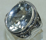 Кольцо с бесцветным кварцем Серебро 925