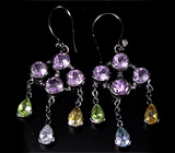 Эффектные серьги с подвесками Серебро 925