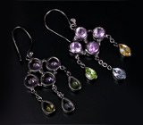 Эффектные серьги с подвесками Серебро 925