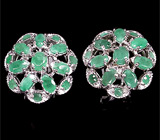 Серьги с изумрудами Серебро 925