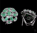 Серьги с изумрудами Серебро 925