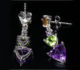 Замечательные серьги с самоцветами Серебро 925