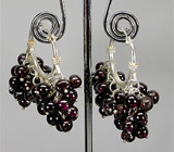 Серьги с гроздьями гранатов Серебро 925