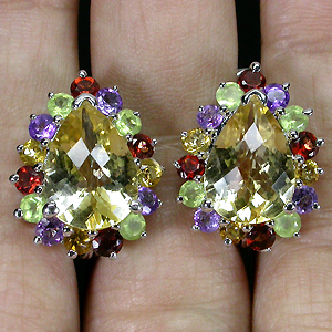 Превосходные серьги с цитринами