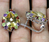 Превосходные серьги с цитринами Серебро 925