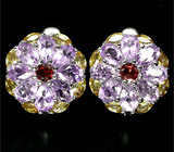 Замечательные серьги с самоцветами Серебро 925