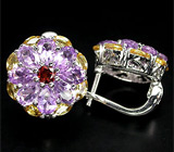 Замечательные серьги с самоцветами Серебро 925