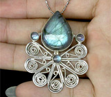 Интересный кулон с лабрадоритами Серебро 925