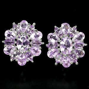 Превосходные серьги с аметистами