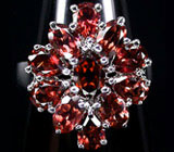 Замечательное кольцо с гранатами Серебро 925