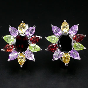 Эффектные серьги с самоцветами