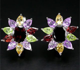 Эффектные серьги с самоцветами Серебро 925