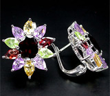 Эффектные серьги с самоцветами Серебро 925