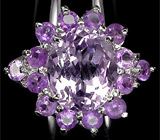 Элегантное кольцо с аметистами Серебро 925