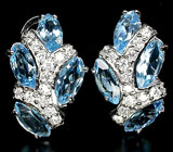 Замечательные серьги с топазами Серебро 925