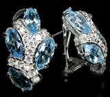 Замечательные серьги с топазами Серебро 925