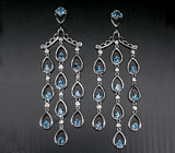Эффектные серьги с подвесками Серебро 925