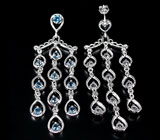 Эффектные серьги с подвесками Серебро 925