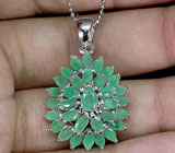 Кулон с изумрудами Серебро 925