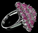 Кольцо с розовыми сапфирами Серебро 925
