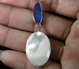 Элегантный кулон с опалом и перламутром Серебро 925