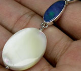 Элегантный кулон с опалом и перламутром Серебро 925