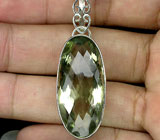 Кулон с зеленым аметистом Серебро 925