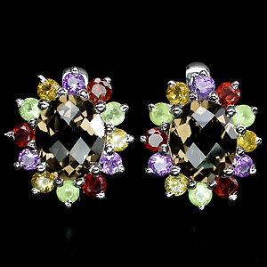 Замечательные серьги с самоцветами