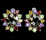 Замечательные серьги с самоцветами Серебро 925