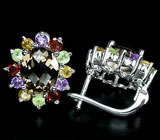 Замечательные серьги с самоцветами Серебро 925