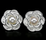 Симпатичные серьги с жемчугом Серебро 925