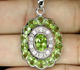Кулон с яркими перидотами Серебро 925