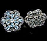 Серьги с топазами и сапфирами Серебро 925