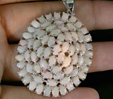 Крупный кулон с белыми solid опалами Серебро 925