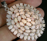 Крупный кулон с белыми solid опалами Серебро 925