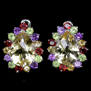 Серьги с самоцветами