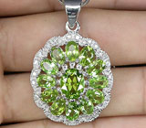 Великолепный кулон с перидотами Серебро 925