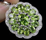 Великолепный кулон с перидотами Серебро 925