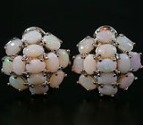 Серьги с белыми solid опалами Серебро 925